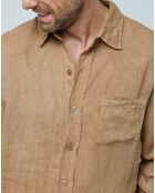 Chemise 100% Lin Thiméo camel
