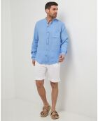 Chemise 100% Lin Luc bleu indigo