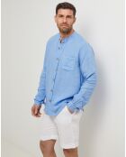 Chemise 100% Lin Luc bleu indigo