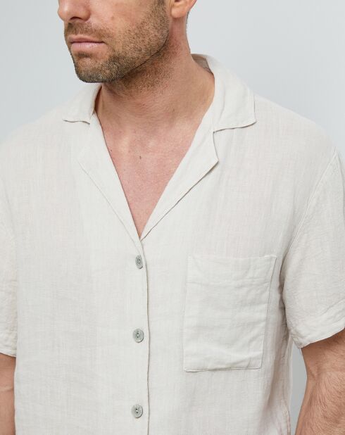 Chemise 100% Lin Xavier beige