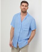 Chemise 100% Lin Xavier bleu indigo