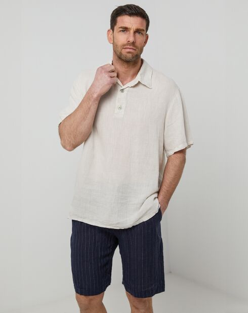 Polo 100% Lin François beige