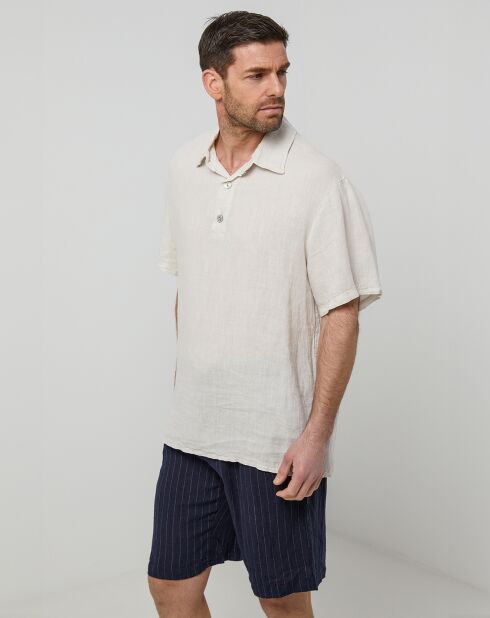 Polo 100% Lin François beige