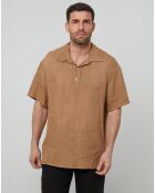 Polo 100% Lin François marron