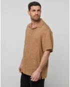 Polo 100% Lin François marron