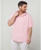 Polo 100% Lin François rose pâle