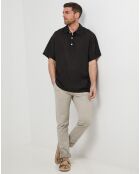 Polo 100% Lin François noir