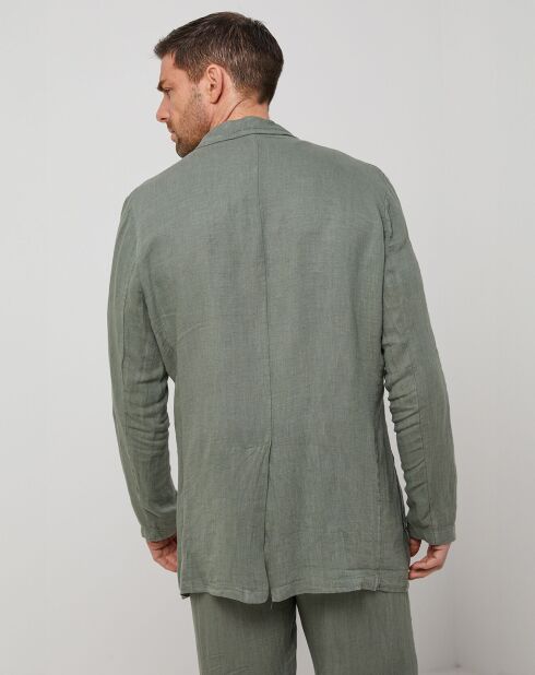 Veste 100% Lin Charles vert kaki