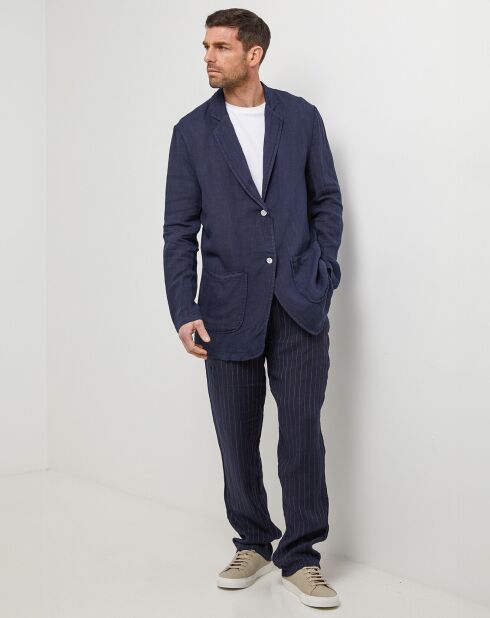 Veste 100% Lin Charles bleu marine