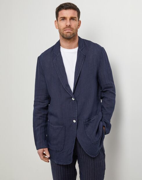 Veste 100% Lin Charles bleu marine