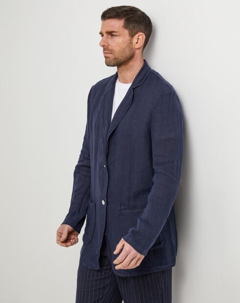 Veste 100% Lin Charles bleu marine