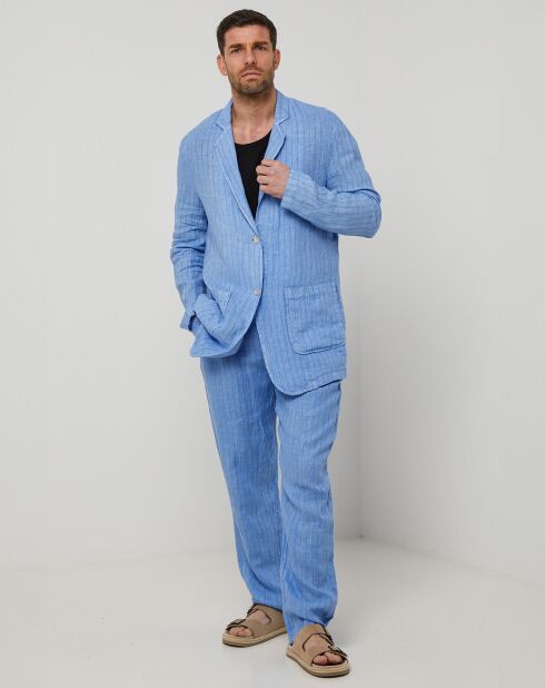 Veste 100% Lin Noa bleu indigo