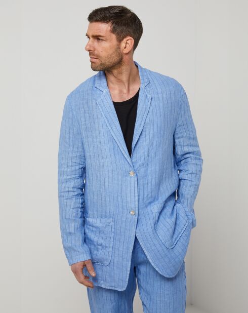 Veste 100% Lin Noa bleu indigo