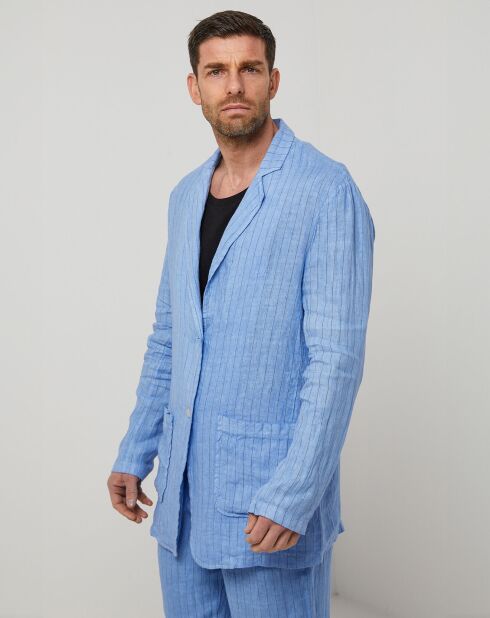 Veste 100% Lin Noa bleu indigo