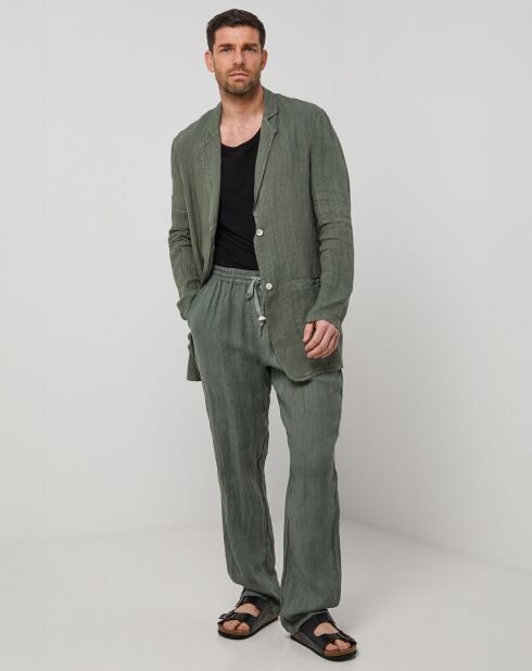 Veste 100% Lin Noa vert kaki