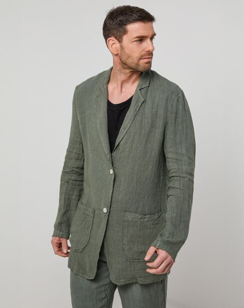 Veste 100% Lin Noa vert kaki