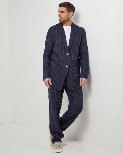 Veste 100% Lin Noa bleu marine