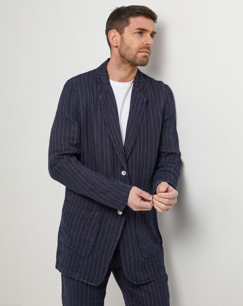Veste 100% Lin Noa bleu marine