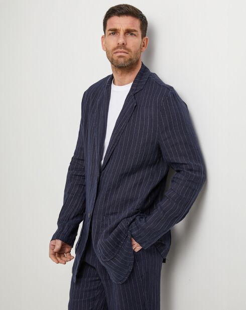Veste 100% Lin Noa bleu marine