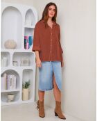 Chemise 100% Lin Rebecca rouille