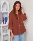 Chemise 100% Lin Rebecca rouille