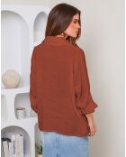 Chemise 100% Lin Rebecca rouille