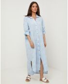 Robe 100% Lin Lola bleu ciel