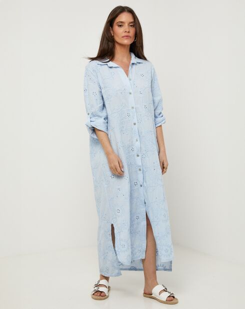 Robe 100% Lin Lola bleu ciel