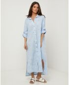 Robe 100% Lin Lola bleu ciel