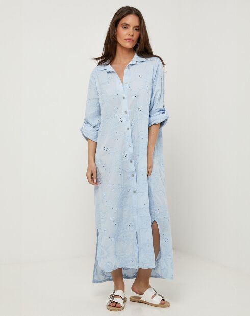 Robe 100% Lin Lola bleu ciel