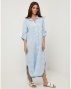 Robe 100% Lin Lola bleu ciel