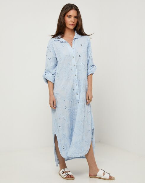 Robe 100% Lin Lola bleu ciel