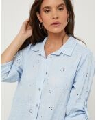 Robe 100% Lin Lola bleu ciel