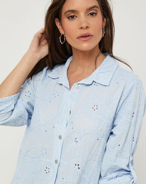 Robe 100% Lin Lola bleu ciel