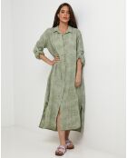 Robe 100% Lin Lola vert kaki