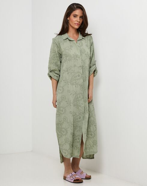 Robe 100% Lin Lola vert kaki