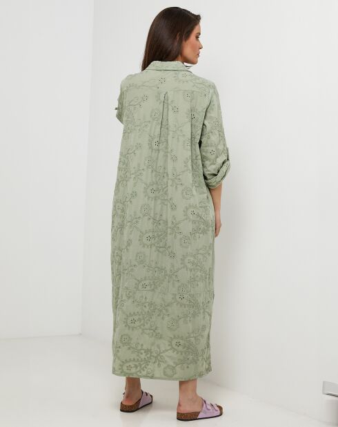 Robe 100% Lin Lola vert kaki