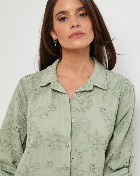 Robe 100% Lin Lola vert kaki