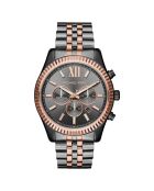 Montre Homme en Acier gris/doré rose