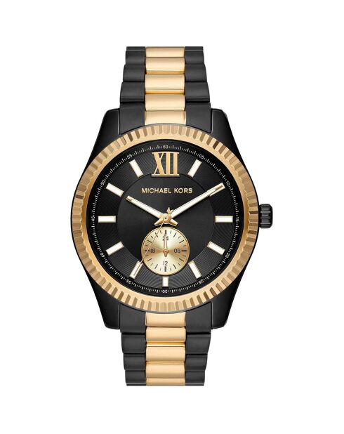 Montre Mixte en Acier noir/doré