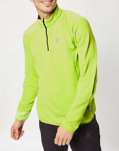 Pull col zippé Carve vert fluo