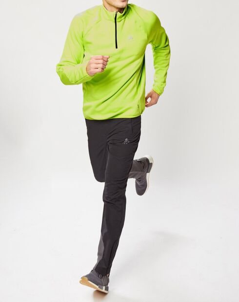 Pull col zippé Carve vert fluo