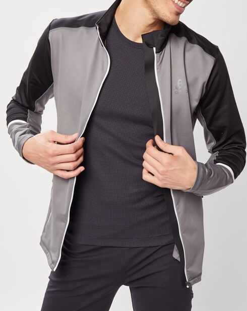 Veste intermédiaire technique Allalin gris/noir/blanc