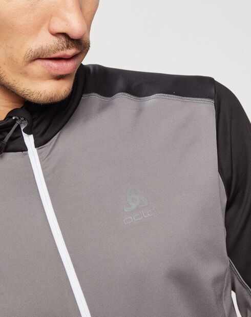 Veste intermédiaire technique Allalin gris/noir/blanc