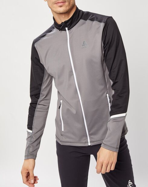 Veste intermédiaire technique Allalin gris/noir/blanc