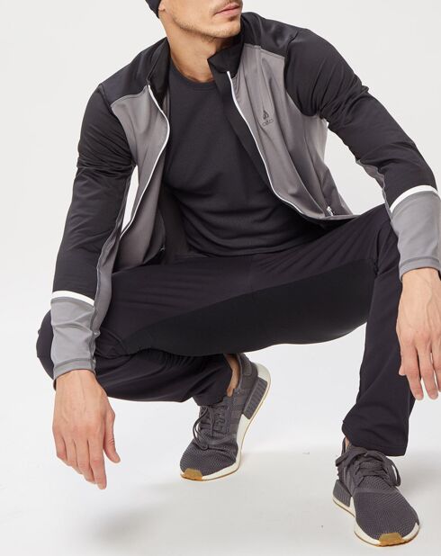 Veste intermédiaire technique Allalin gris/noir/blanc