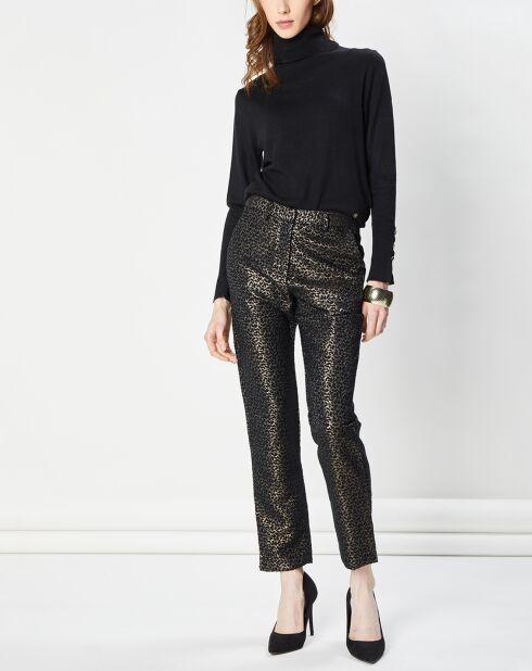Pantalon Paddy léopard brillant mordoré