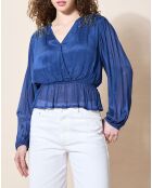 Blouse satinée Airbag  bleue