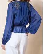 Blouse satinée Airbag  bleue