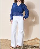 Blouse satinée Airbag  bleue